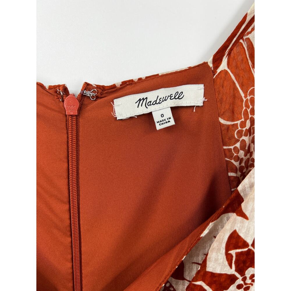 Madewell‎ Womens Silk Tie Front Mini Dress Sunflower Season Multicolor Size 0 - Picture 6 of 9